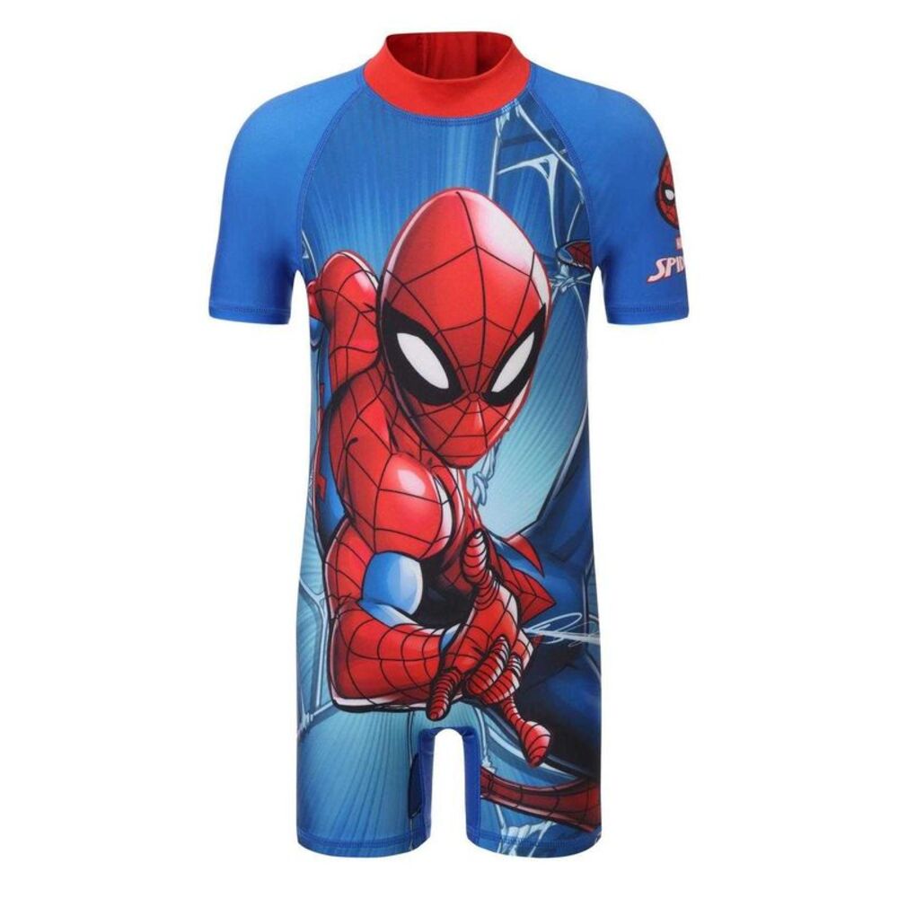 Spider-Man Childrens/Kids One Piece Bathing Suit / Red/Blue